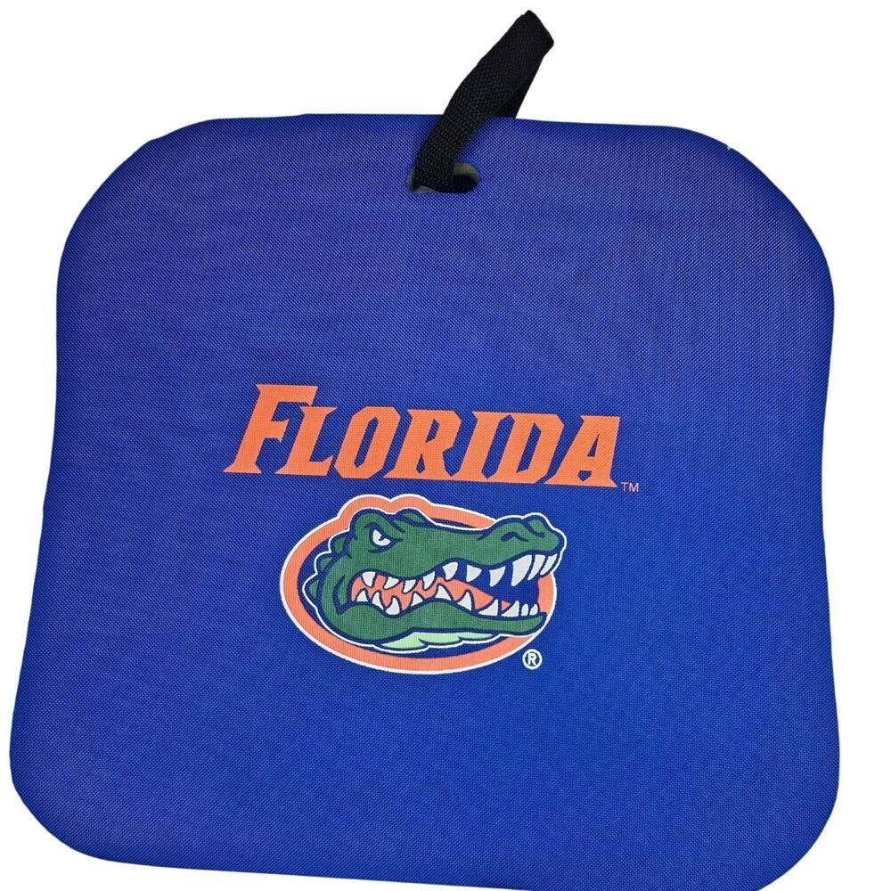 Vintage Florida Gators Stadium Seat Cushions Pair Blue Mascot Logo Foam NCAA 2pk